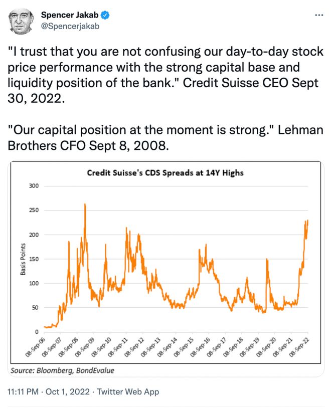 网友讽刺称，在2008年全球金融危机导致雷曼兄弟破产时，雷曼兄弟的CFO也说过同样的话 ...