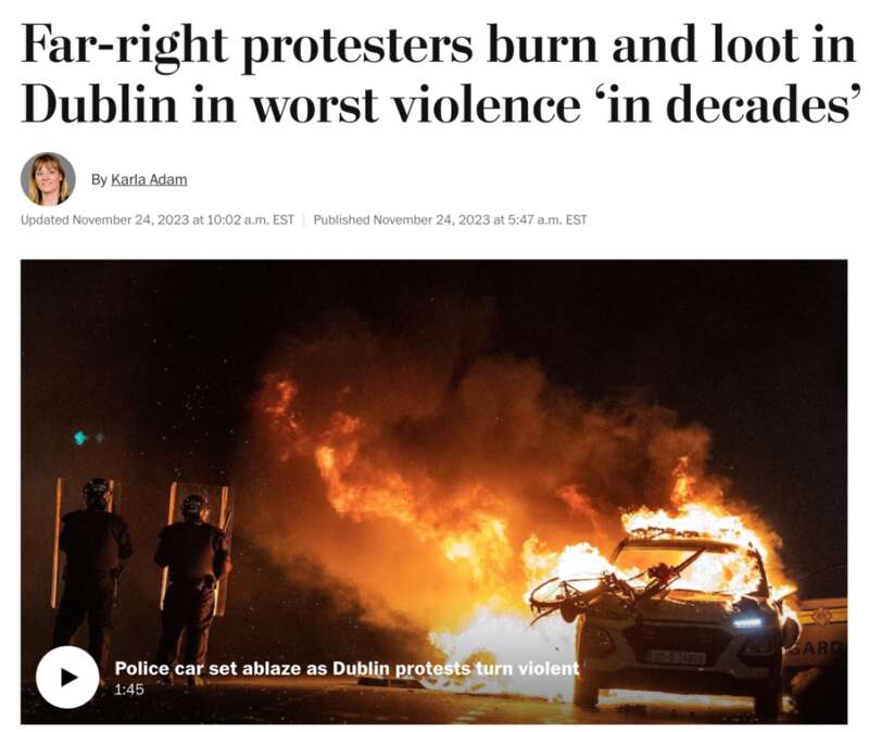 数十年未见!爱尔兰首都爆发打砸抢烧,数百人参与